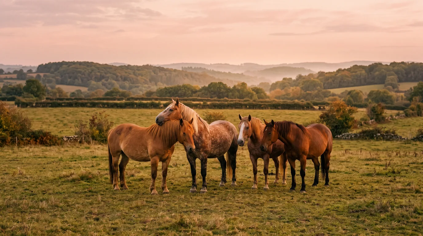 Les chevaux du Mérigaud Horse Club en liberté, Dordogne